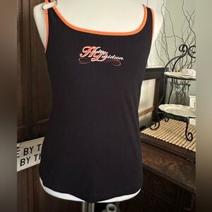 bundle of TWO black tank tops, Harley Davidson, EUC, Sz XL, non smoking home